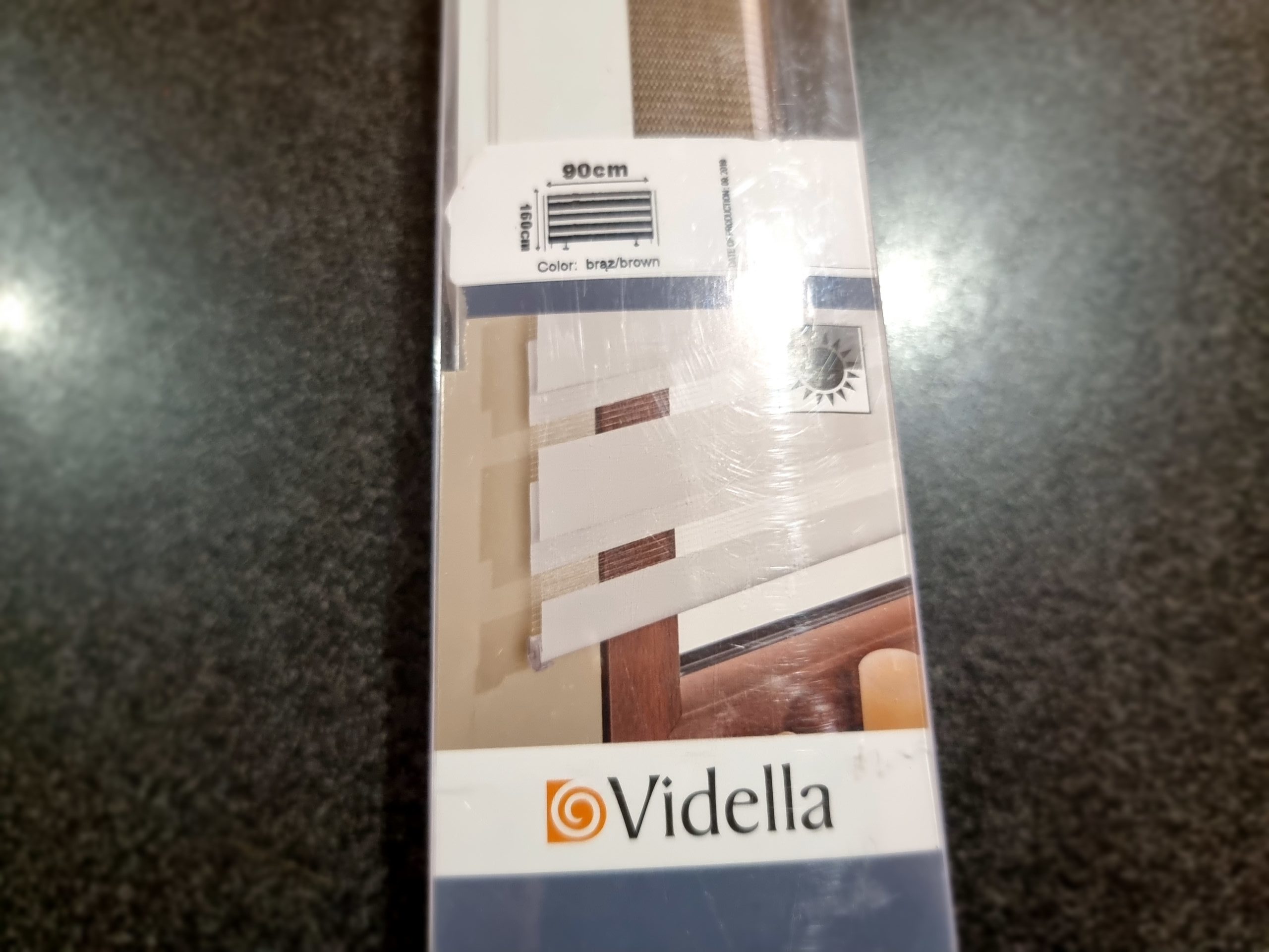 Vidella Blind Zebra ZZ10 – Brown (900 x 1600mm) – New, bracket included