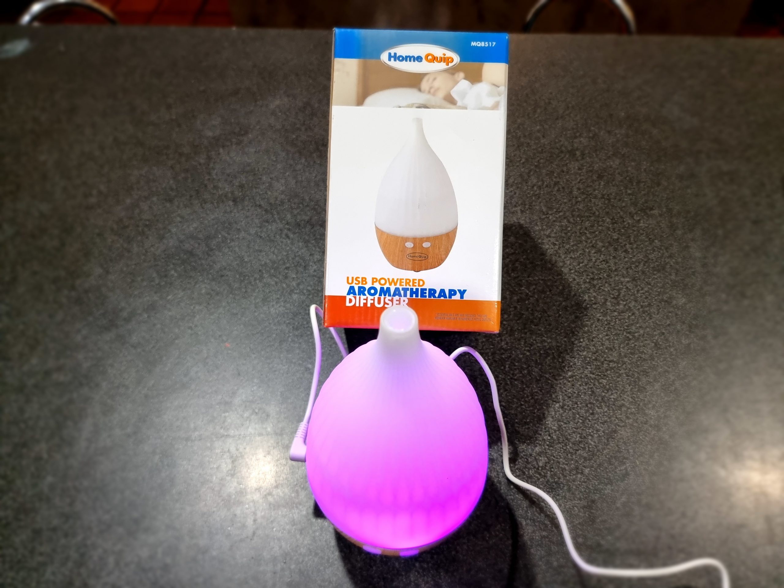 HomeQuip USB powered Aromatherapy Diffuser – Teardrop White – New